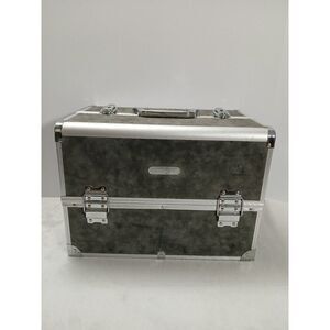 Caboodles Train Case | 6-Tray Cosmetic Organizer with Locking Black And Silver